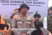 Polres Cianjur Gelar Aksi Bersih Waduk Jangari di Hari Bhayangkara ke-80